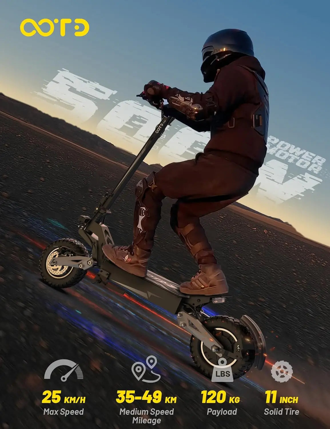OOTD T10 Foldable Electric Scooter 900W Dual Shock 55kmh