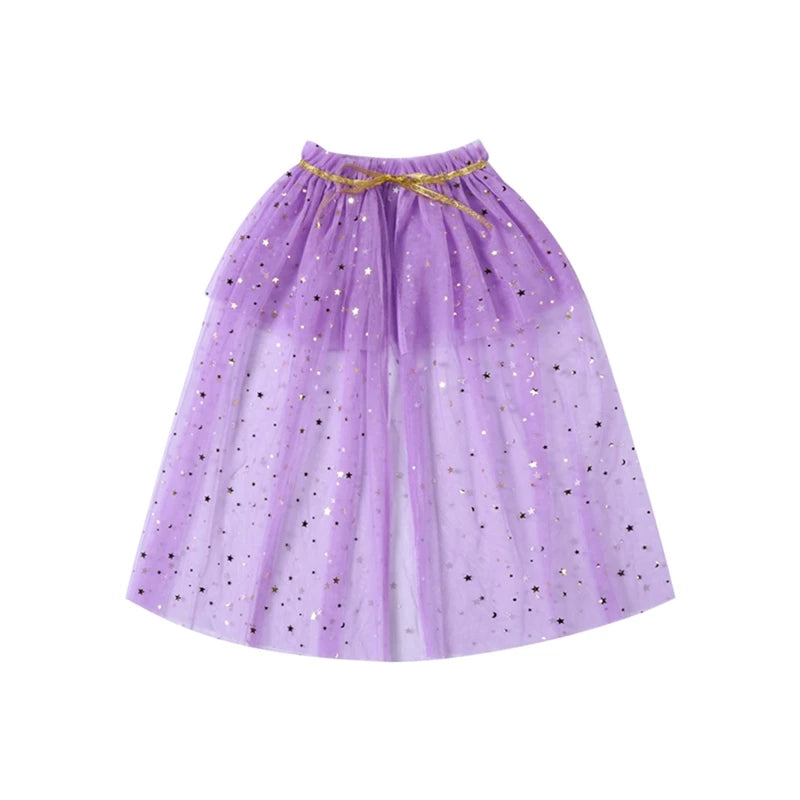 CN Guangdong Glitter Stars Moon Princess Cape Costume for Toddlers