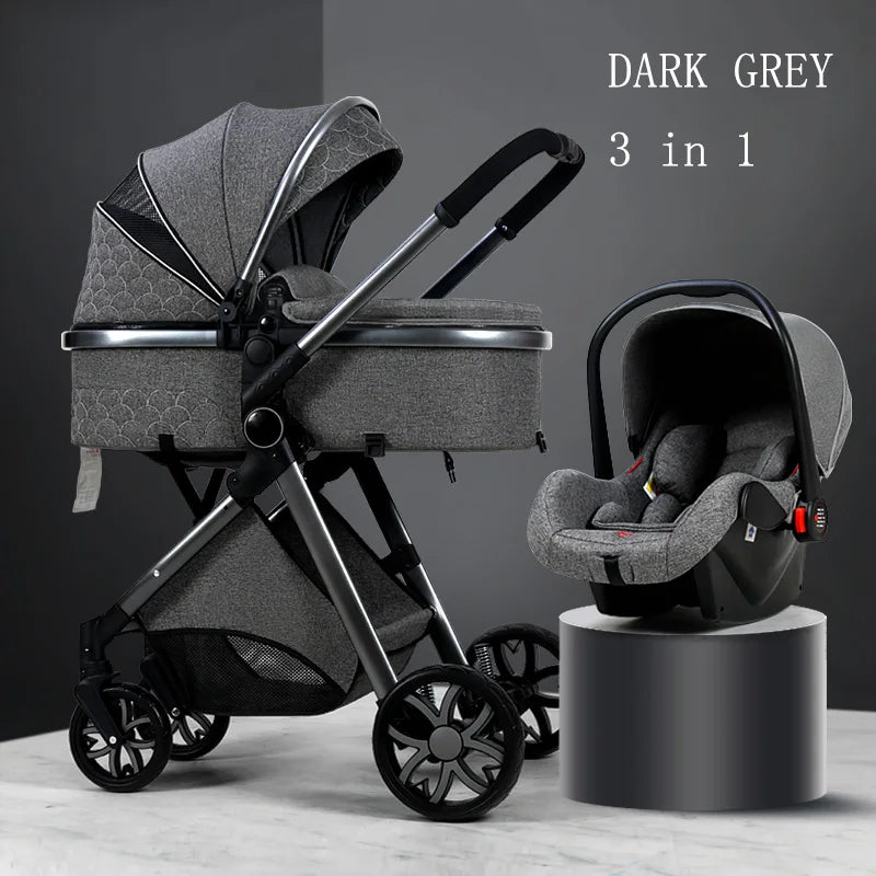 Certification Luxury 3 In 1 Baby Stroller Pushchair