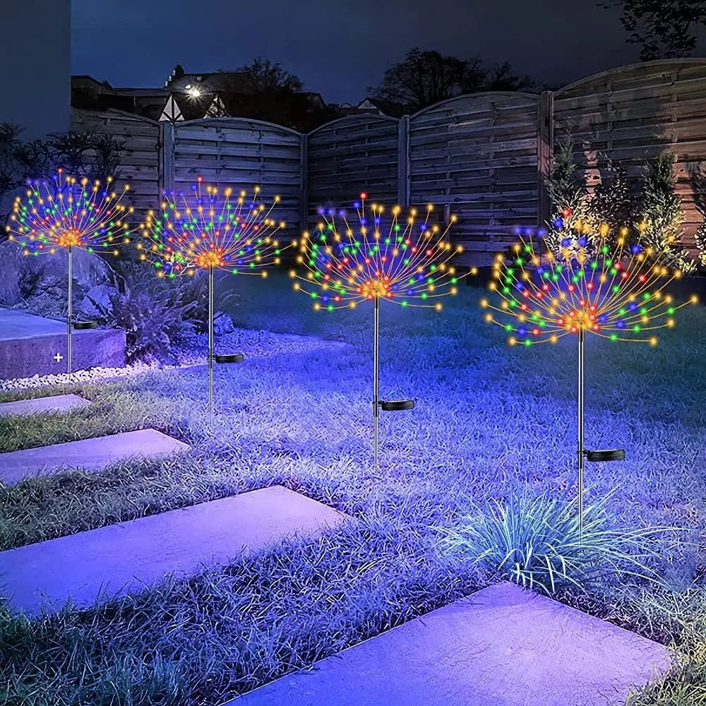 XMSJ Solar Firework LED Lights 120 LEDs Outdoor Garden Decor