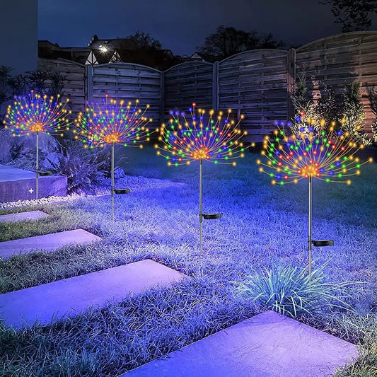 XMSJ Solar Firework LED Lights 120 LEDs Outdoor Garden Decor