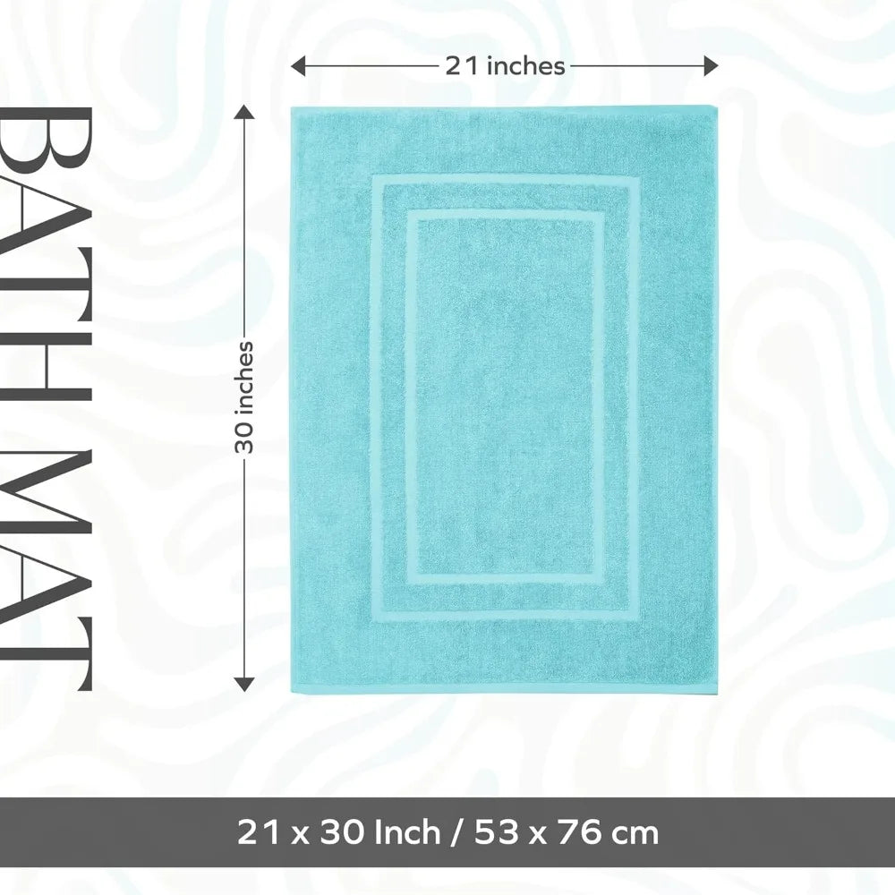Hign-concerned Feather and Stitch 2 Piece Bath Mat Set