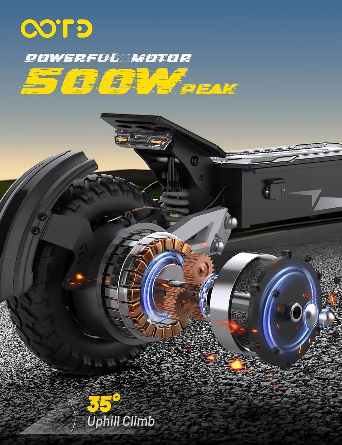 OOTD T10 Foldable Electric Scooter 900W Dual Shock 55kmh