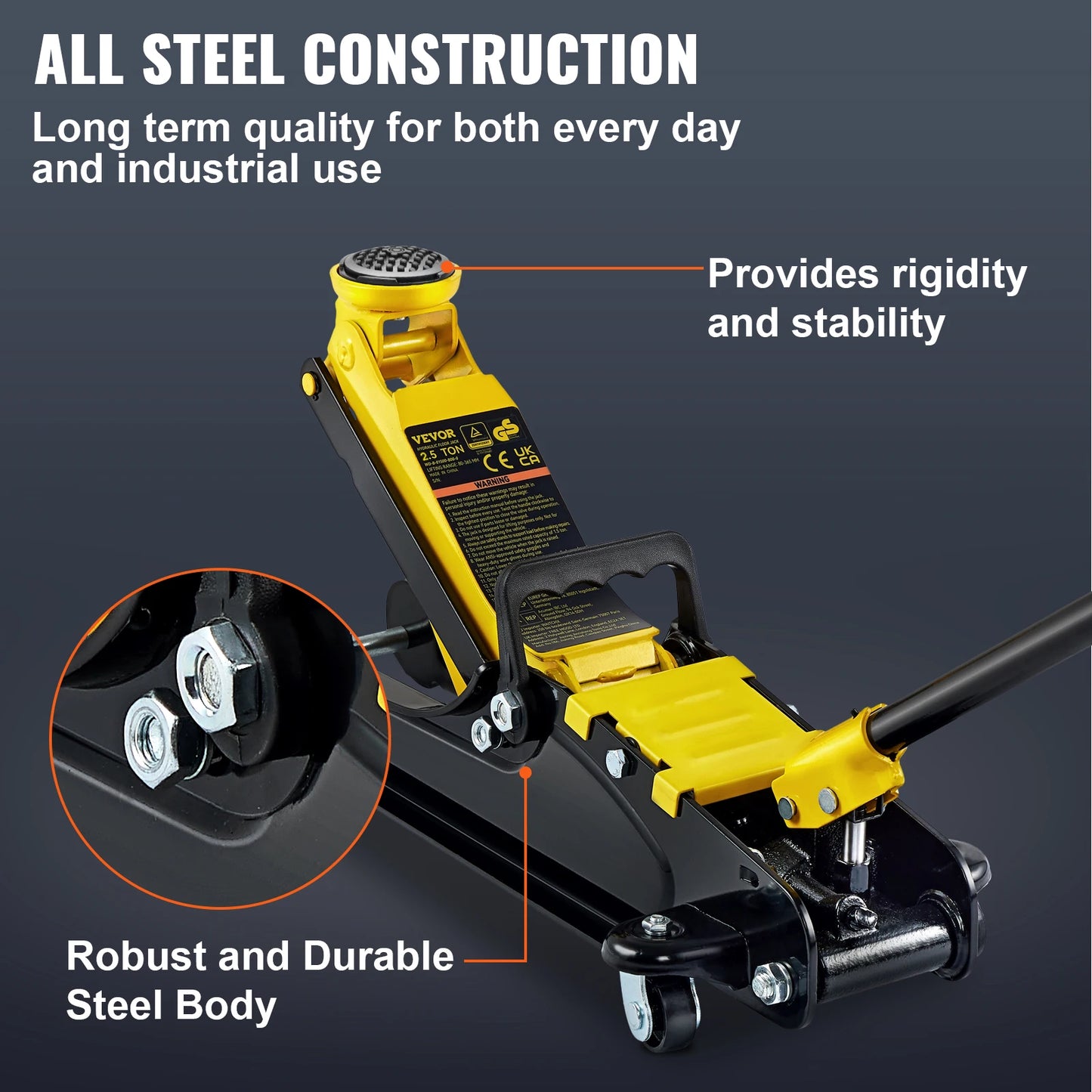 SucceBuy Two And A Half Ton Floor Hydraulic Jack Pneumatic Low Profile Steel