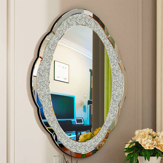 BORWARTH Arch Crystal Mirror Crushed Diamond Vanity Decor