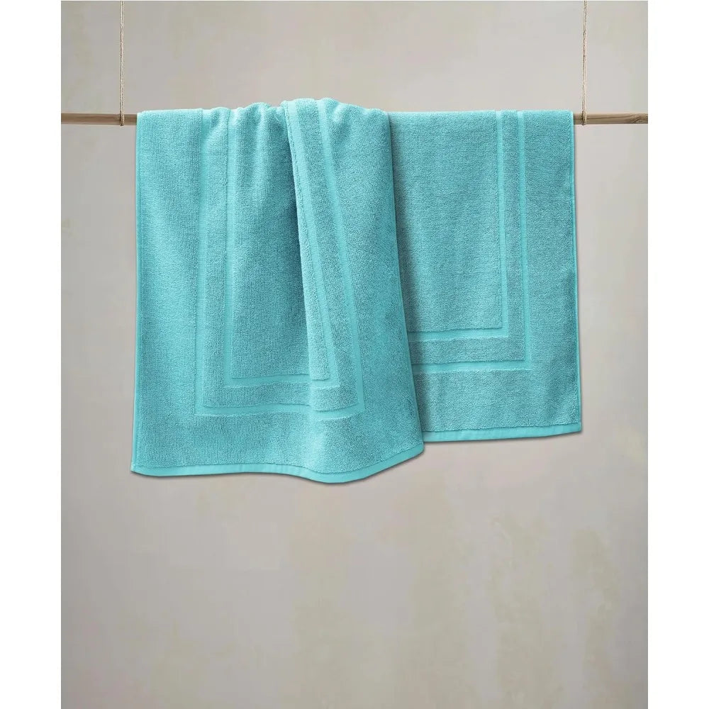 Hign-concerned Feather and Stitch 2 Piece Bath Mat Set