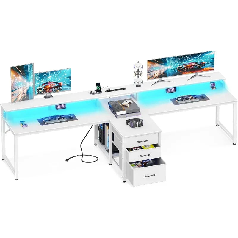 Hign-concerned 2 Person Home Office Desk With Power Outlet