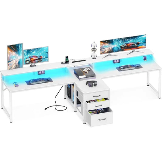 Hign-concerned 2 Person Home Office Desk With Power Outlet