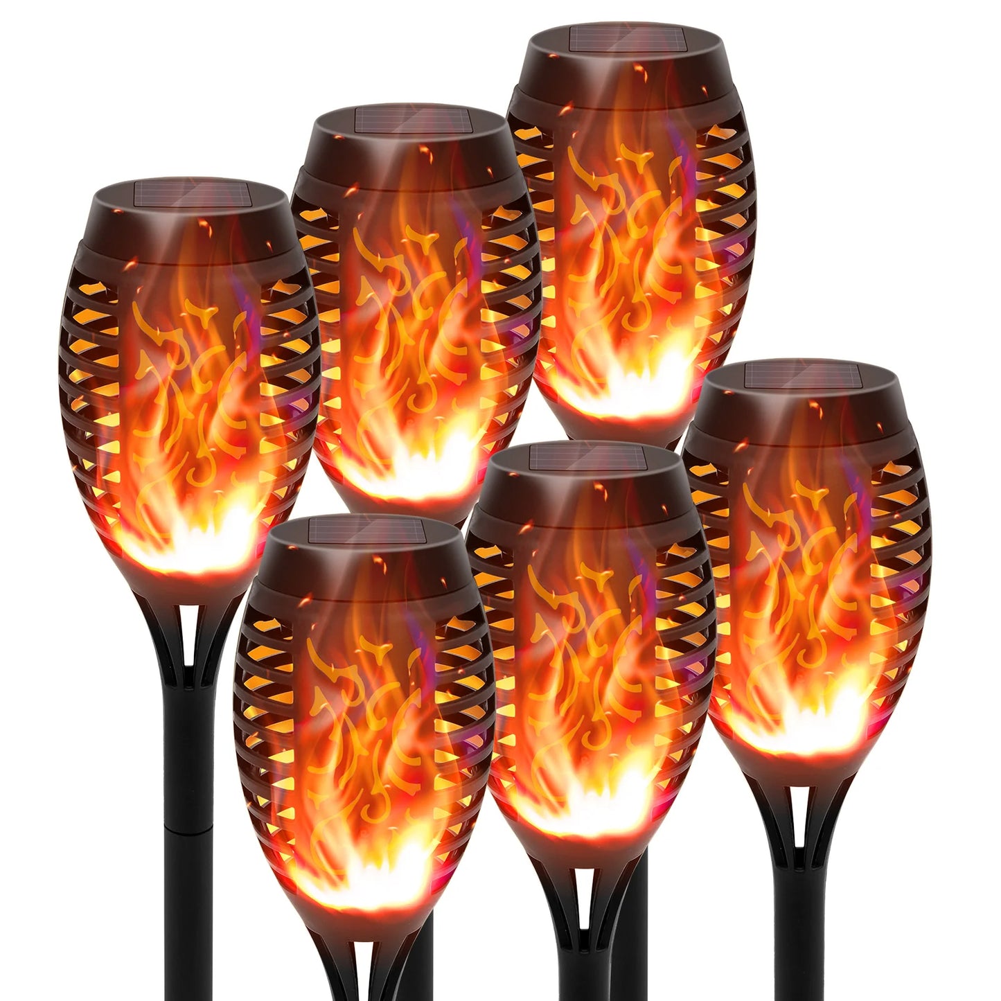 Solar Torch Lights With Flickering Flame Outdoor LED Pathway