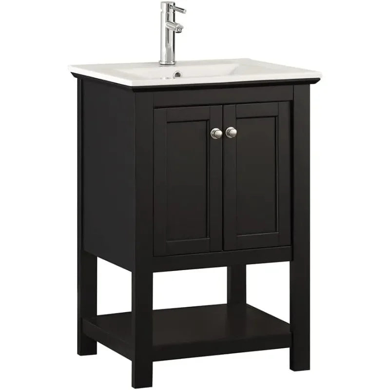Fresca Manchester Black Bathroom Vanity With Storage