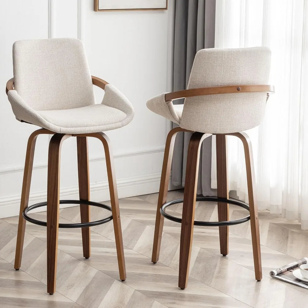 Counter Height Bar Stools Mid Century Modern Walnut Wood