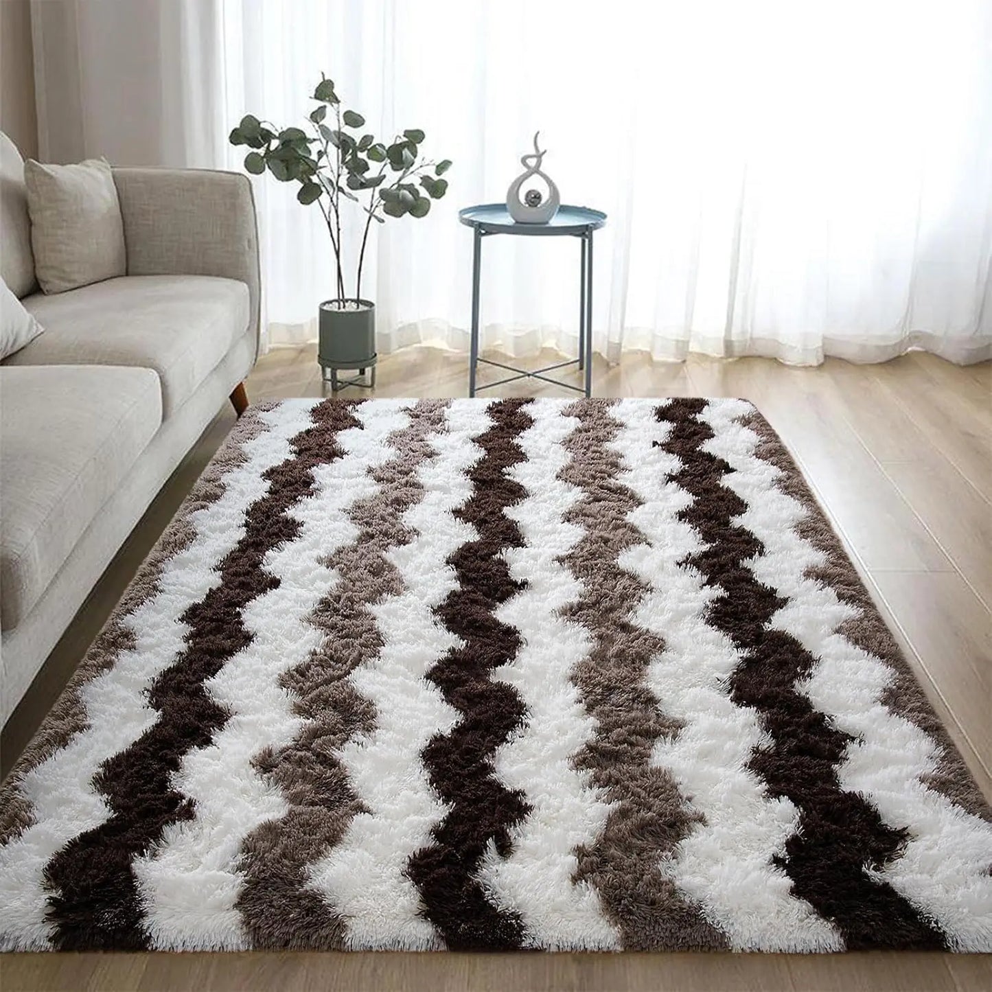 Aubusson Plush Shag Rug For Living Room Modern Decor
