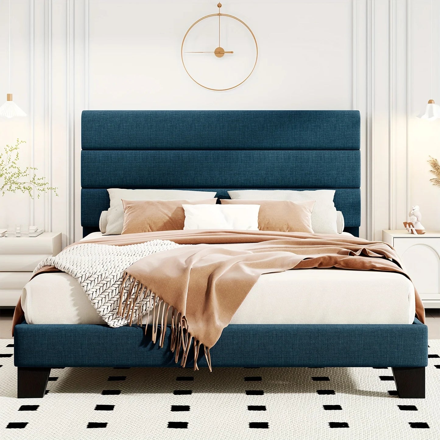 Hign-concerned Modern Fabric Upholstered Frame Headboard