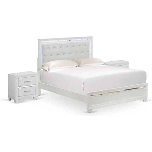 MKDK Pandora 3 Piece Bedroom Set With LED Headboard