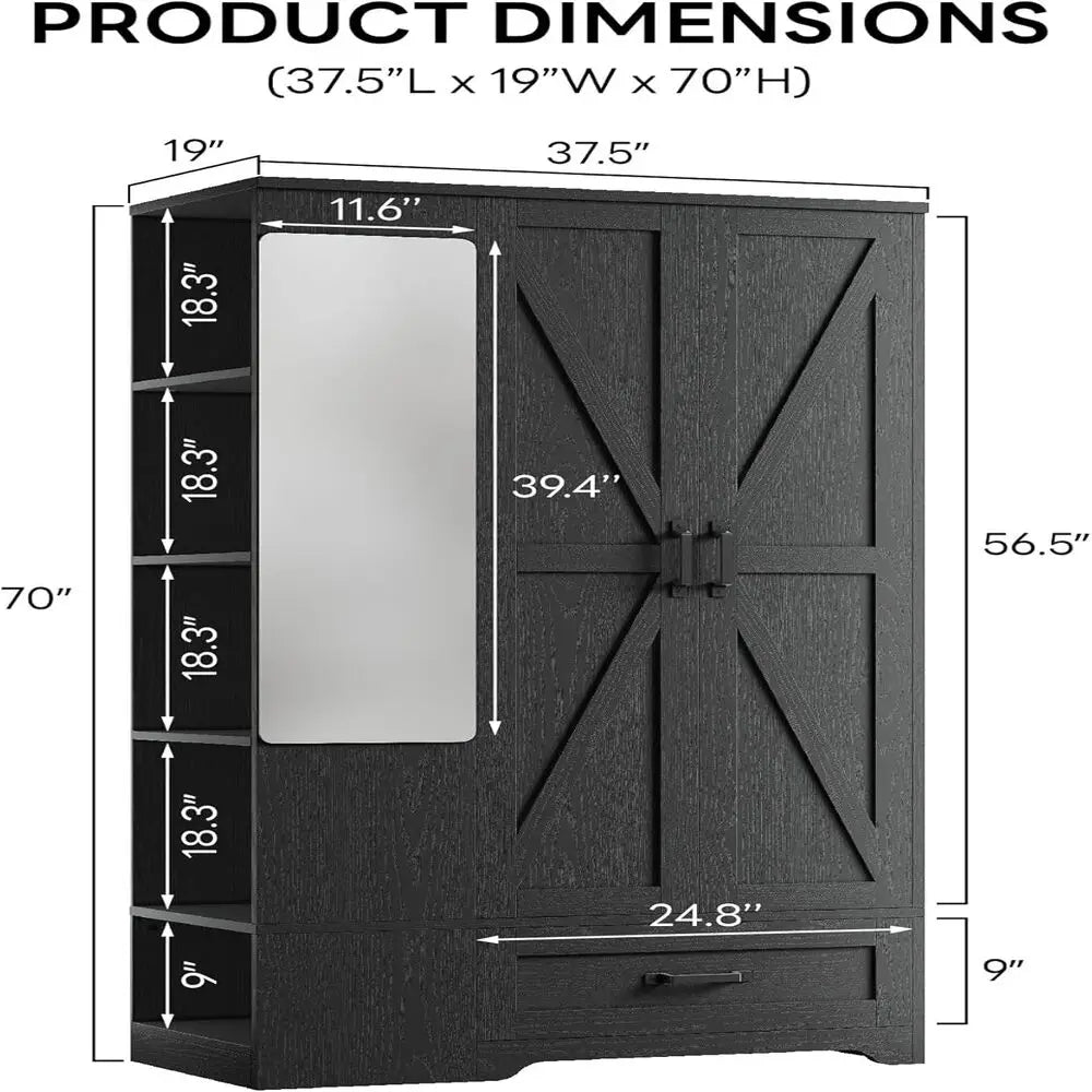Likimio Armoire Wardrobe Closet With 2 Doors And Shelves