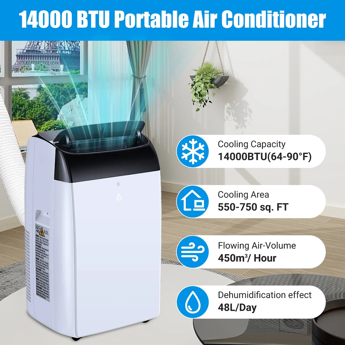Acekool Portable Air Conditioner 3 In 1 Dehumidifier Fan