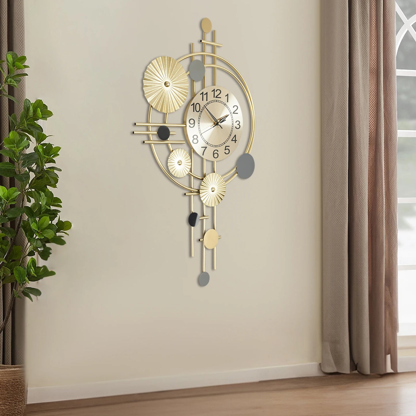 Combination Modern Wall Clock Iron Silent Decorative Clock