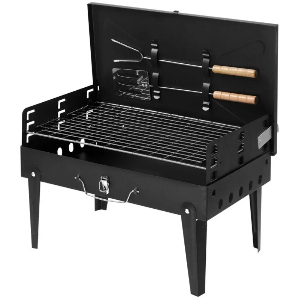 Portable Charcoal Grill Foldable BBQ Kit for Outdoor Camping Tabletop