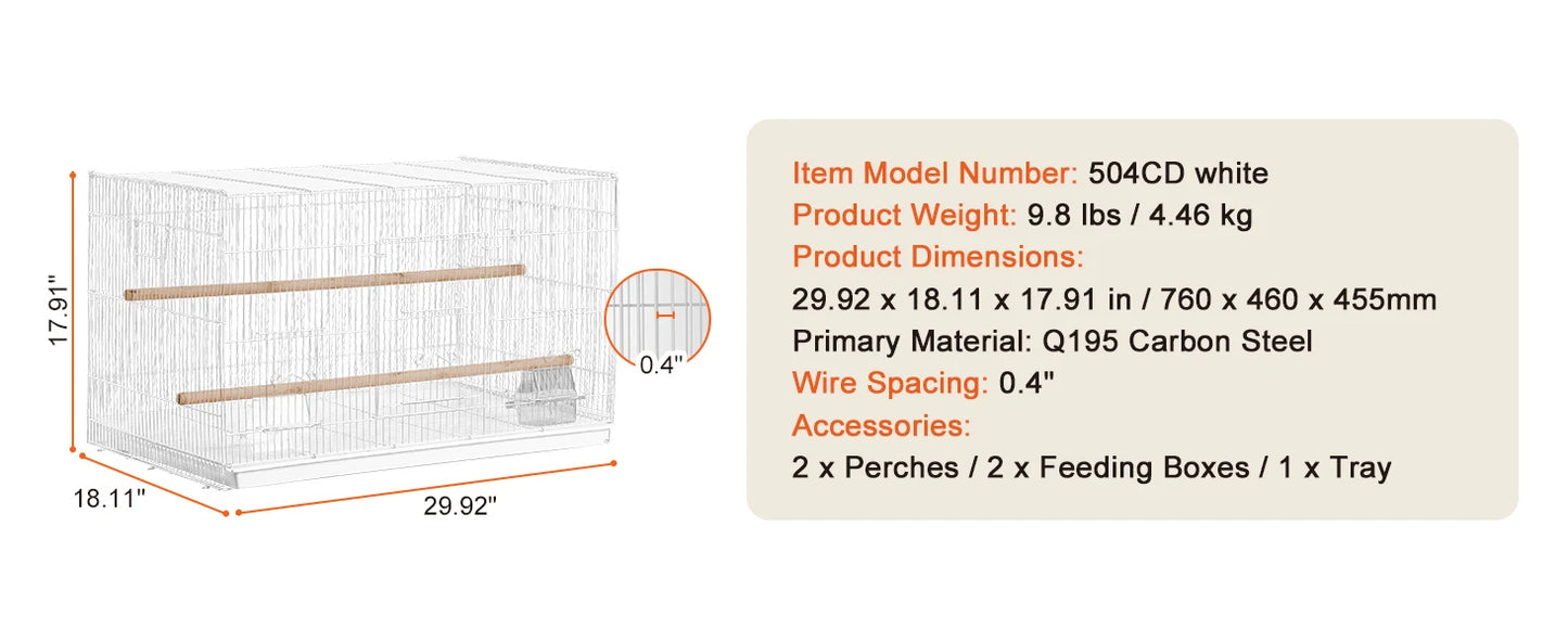 SucceBuy Flight Bird Cage Travel Stackable Divided Cage With Handle