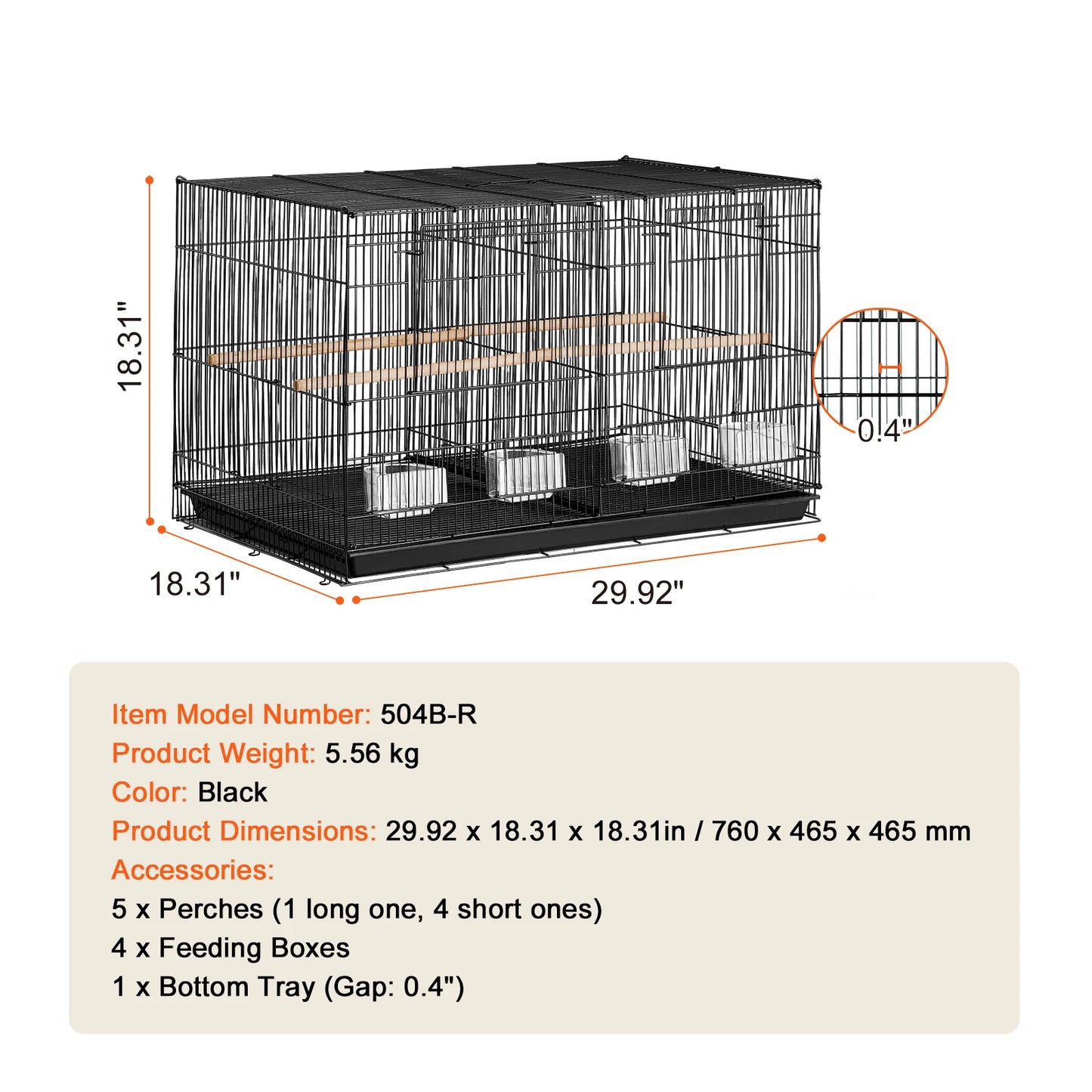 SucceBuy Flight Bird Cage Travel Stackable Divided Cage With Handle
