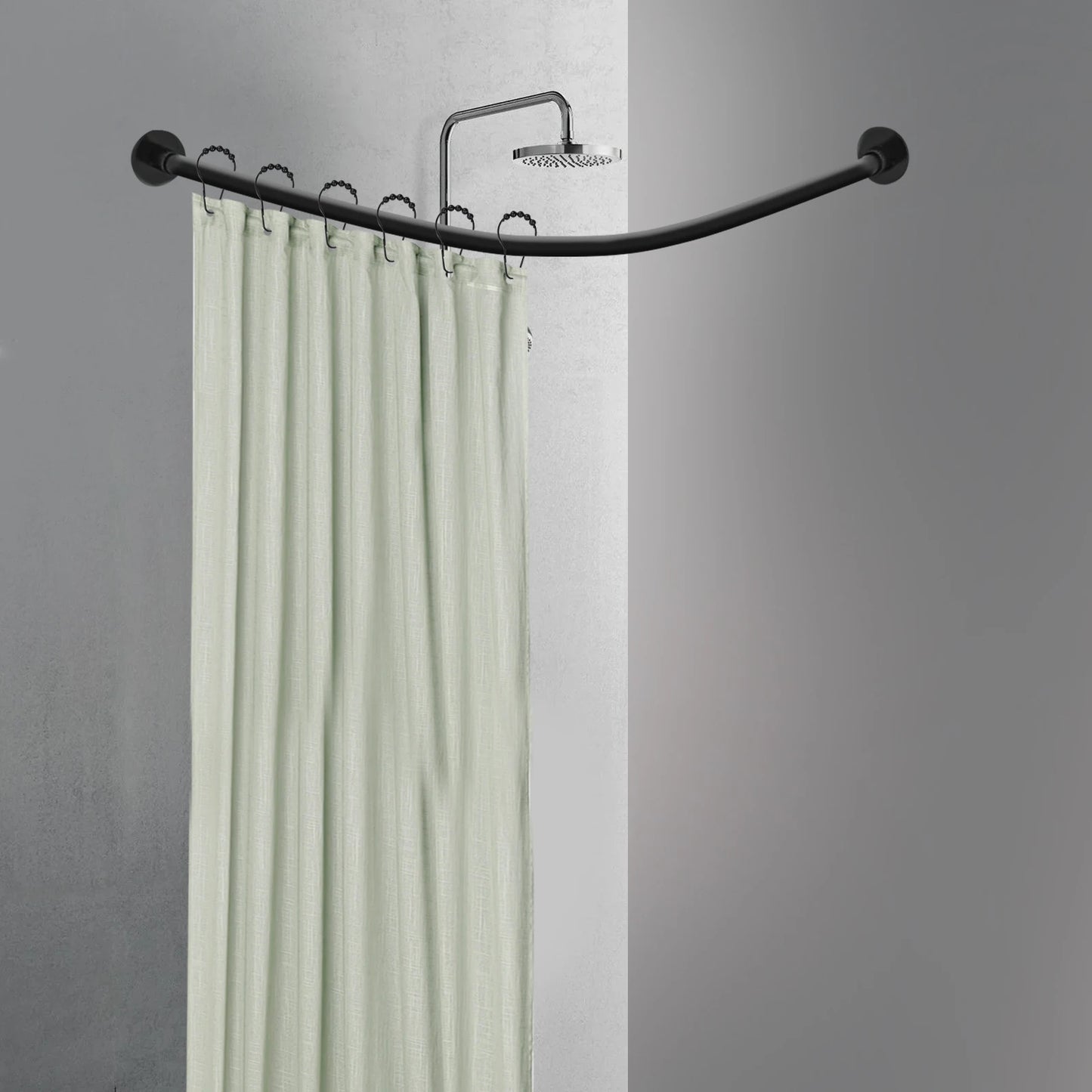Folded Stainless Steel L Shape Shower Curtain Rail Rings