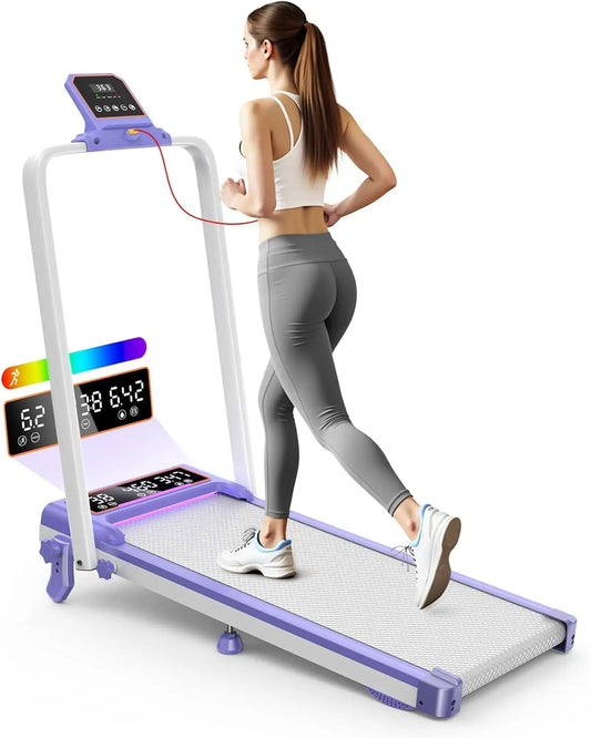 Folding Treadmill With Incline And RGB Lights Dual Screen