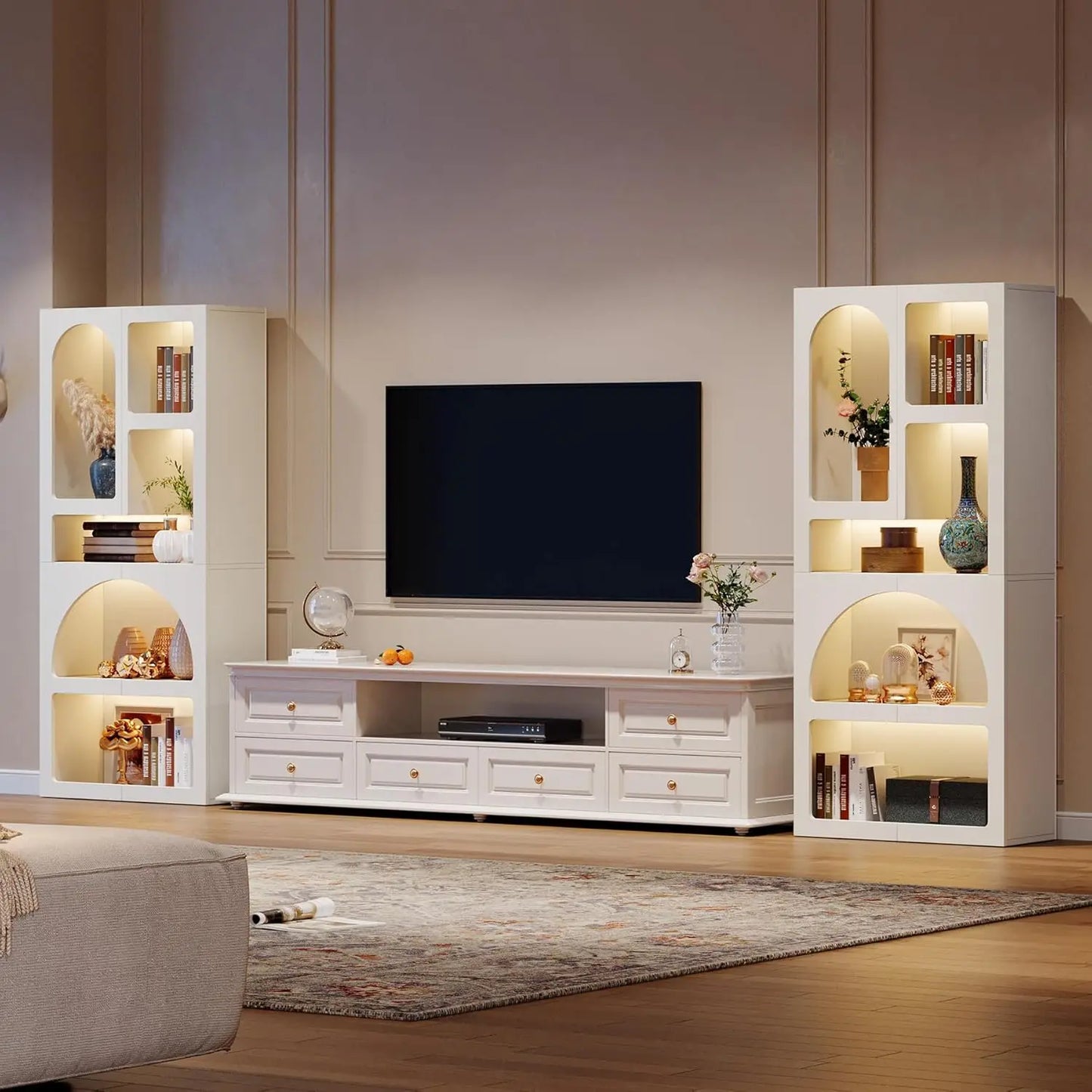 Little Tree Geometric Bookshelf Arched Bookcase Living Room
