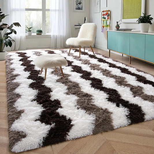 Aubusson Plush Shag Rug For Living Room Modern Decor