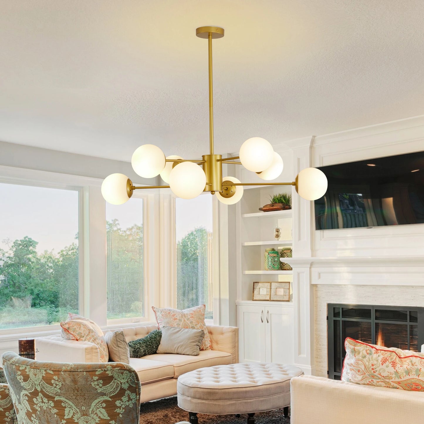ARLGSITEC Modern 8 Light Chandelier Globe Ceiling Fixture