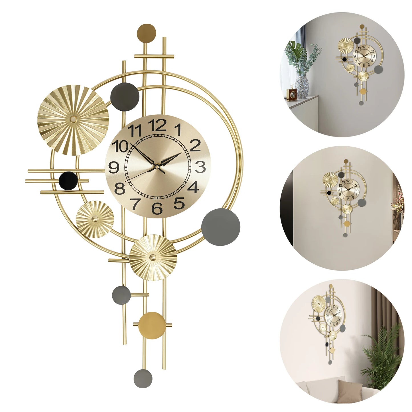 Combination Modern Wall Clock Iron Silent Decorative Clock