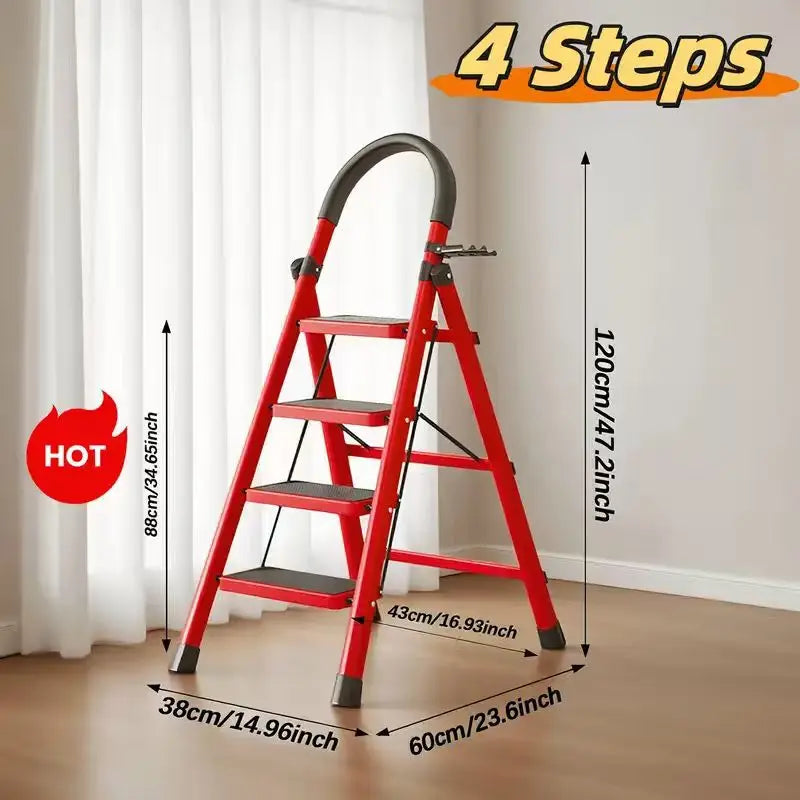 Hignconcerned Durable 3 4 5 Step Folding Ladder Anti Slip