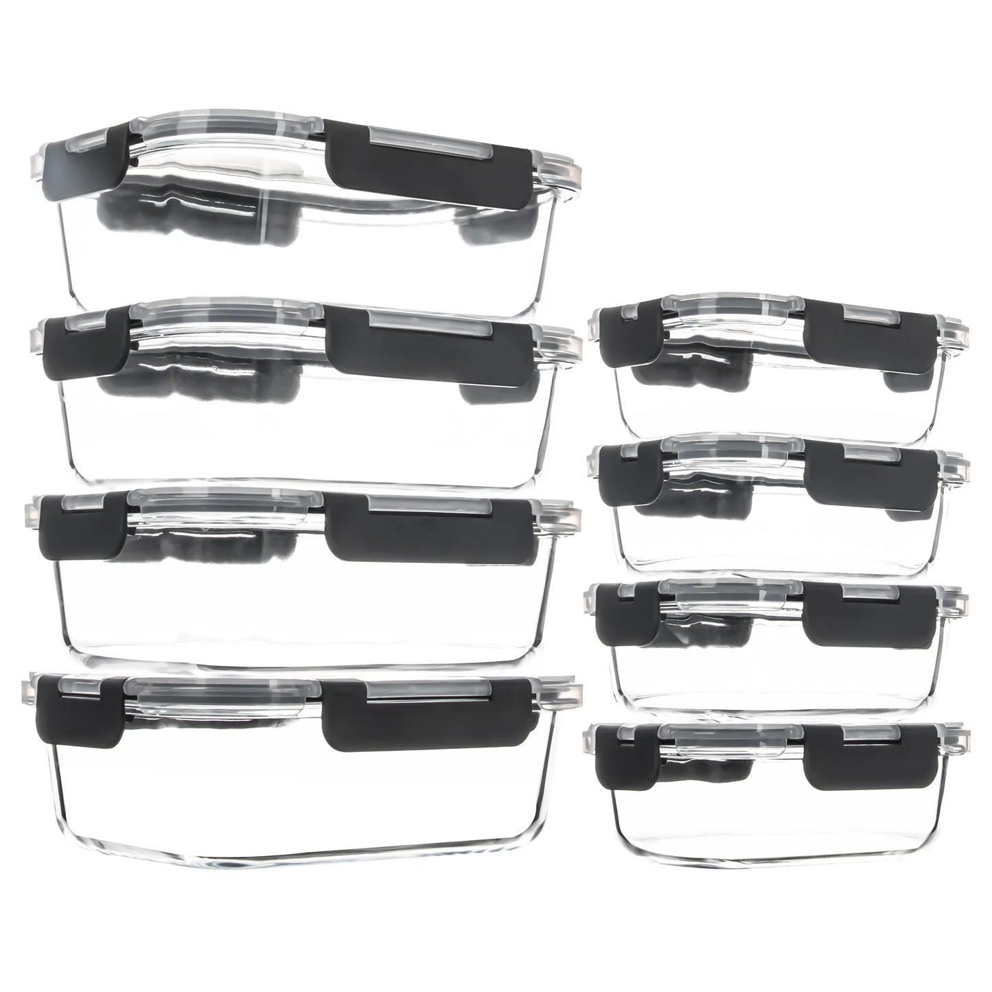 Borosilicate Glass Food Containers Leakproof Lock Lid