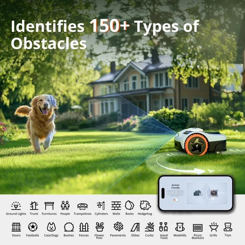 i105N Perimeter Wire Free Robotic Lawn Mower With RTK Vision