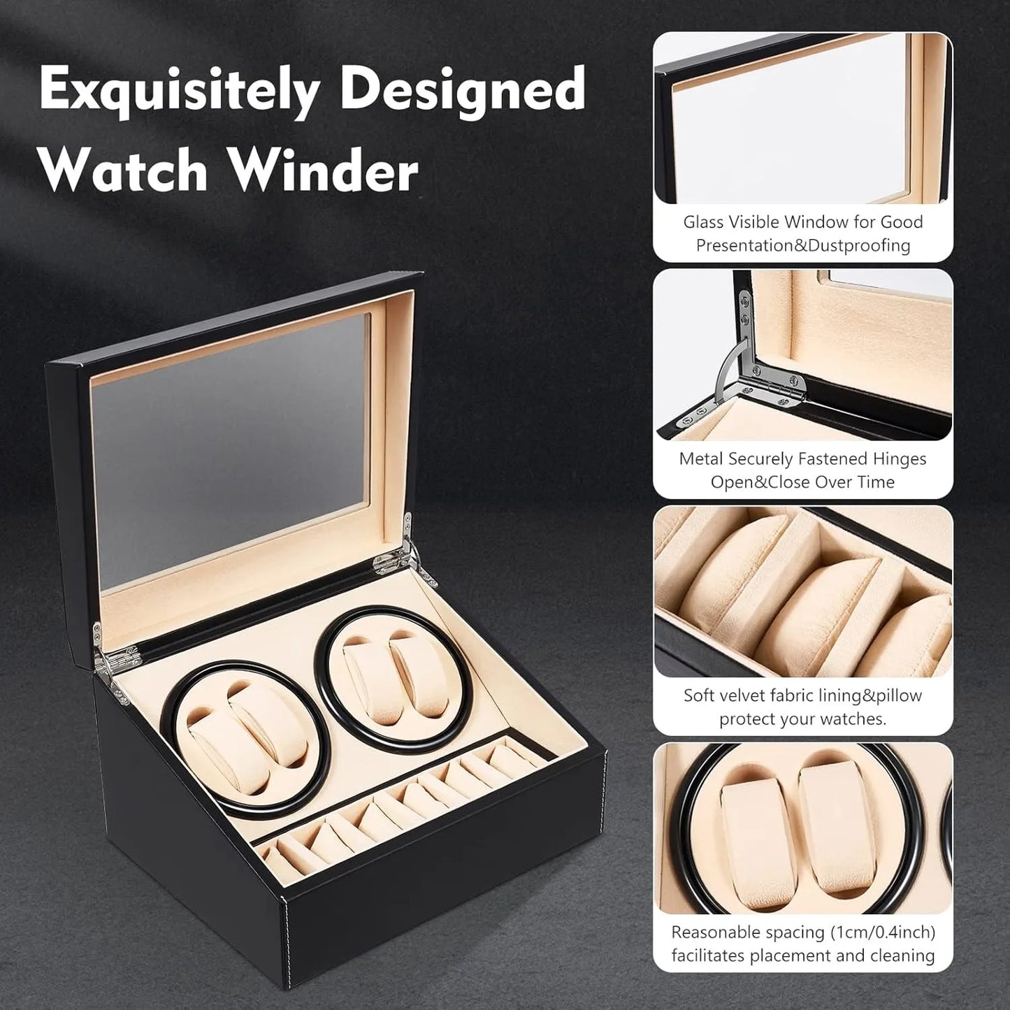 Hign-concerned Automatic Watch Winder Display Box 4 6