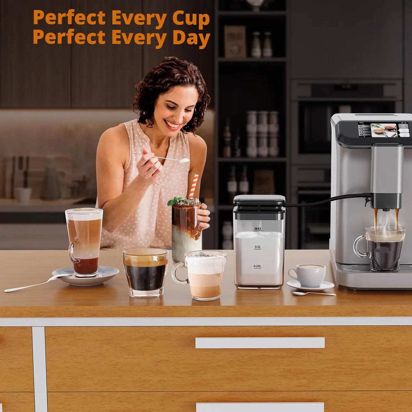 Adoolla 20 Bar Touch Screen Espresso Machine With Grinder