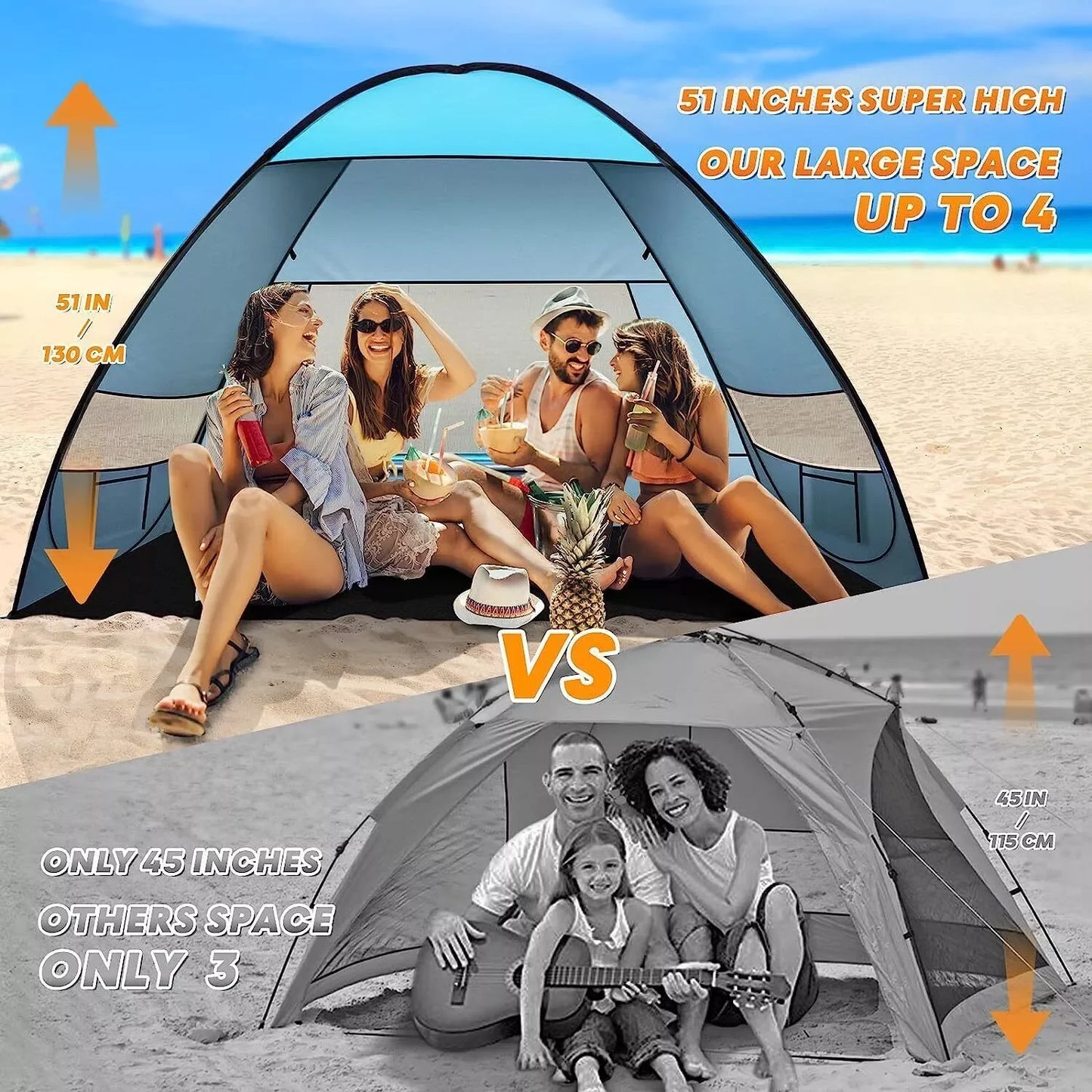 Hign Concerned Pop Up Beach Tent Camping Shade Shelter