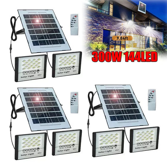 300W LED Solar Street Light Flood Lamp Dusk To Dawn Light