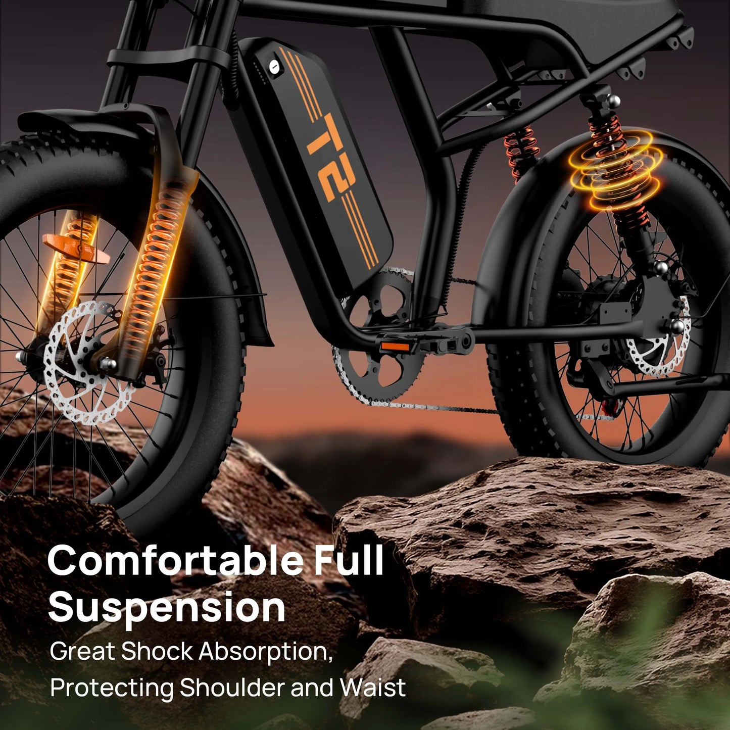 URLIFE T2 1500W EBike 48V 15.6Ah Battery 28 MPH Range Fat Tire