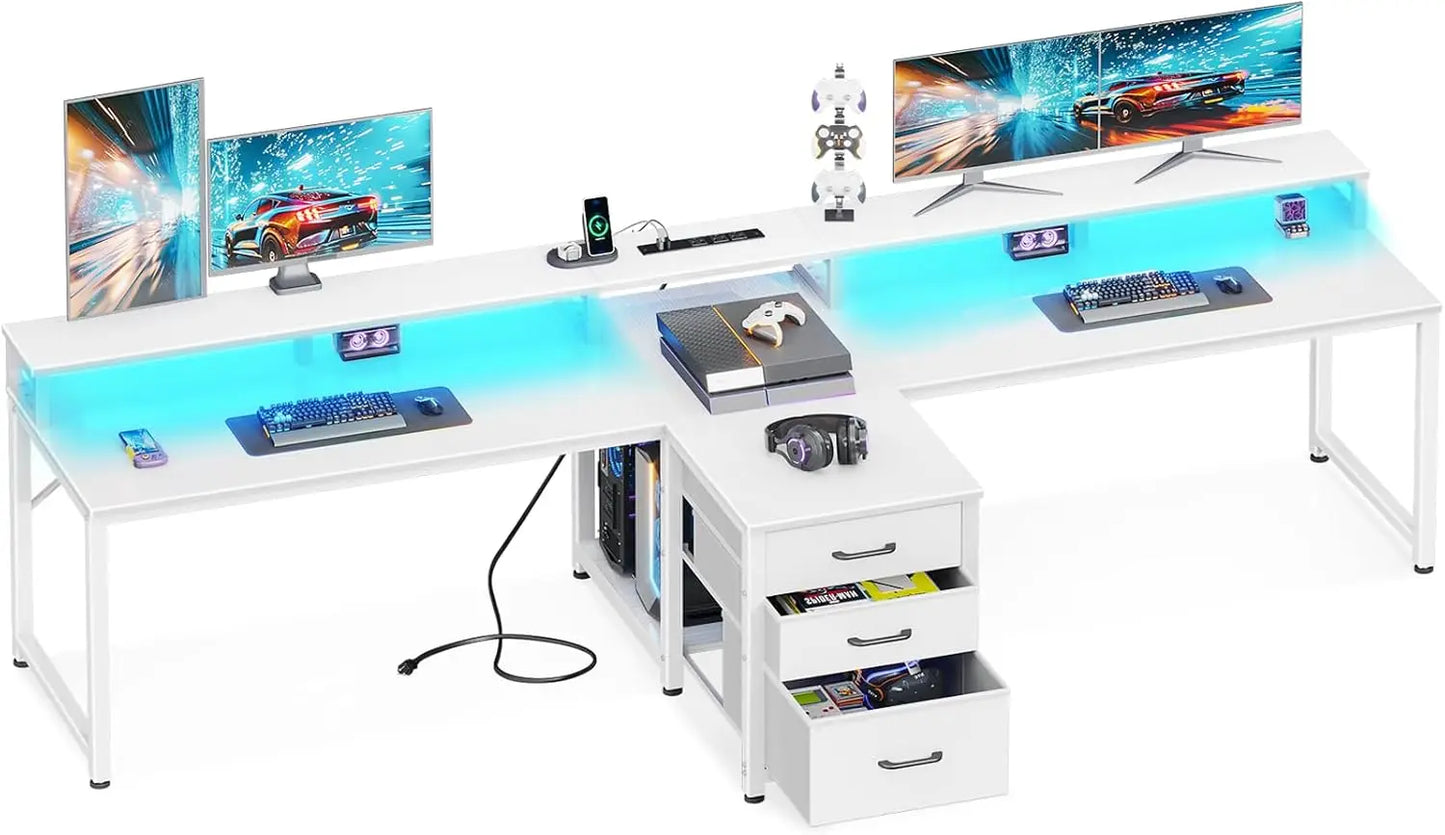 Hign-concerned 2 Person Home Office Desk With Power Outlet