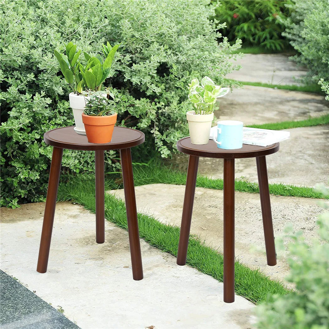 Hign-concerned Small Round End Table Plant Stand 3 Leg Wood