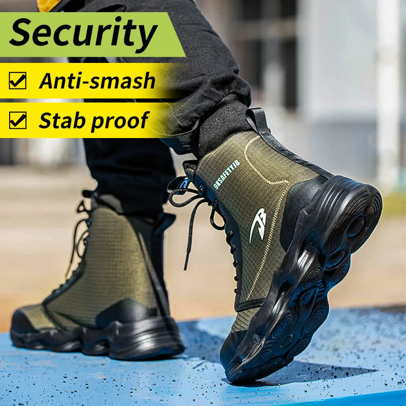 Men's Breathable Safety Shoes Anti Smash And Puncture Resistant