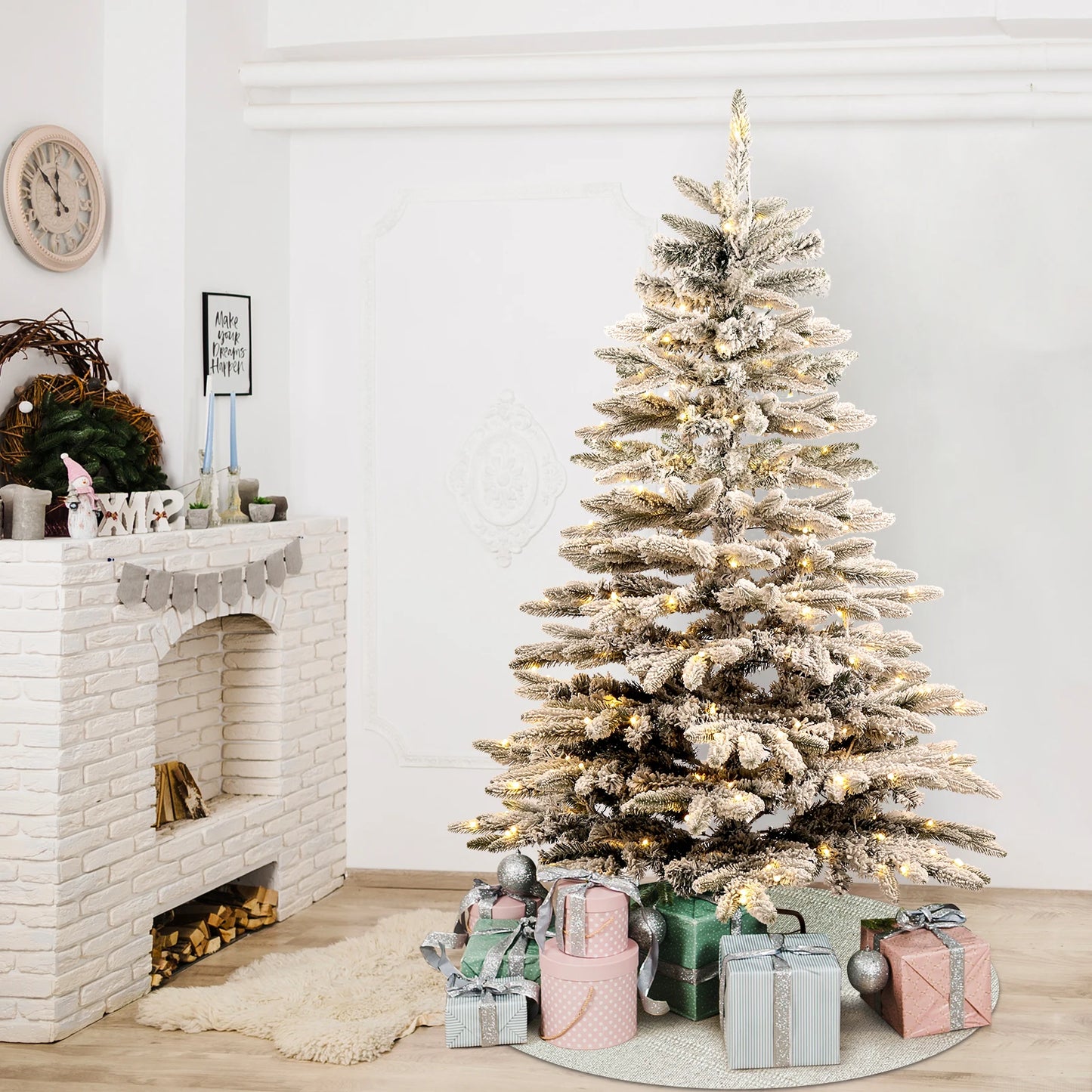 VGEBY Prelit Pine Hinged Artificial Christmas Tree