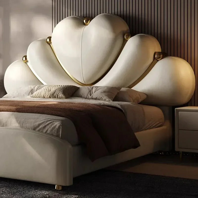 DUTRIEUXCN Nordic Style Bed Frame With Headboard Lux