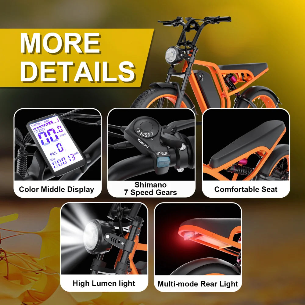 Moobelo B8 Electric Bike 1500W Motor 80 Miles Range