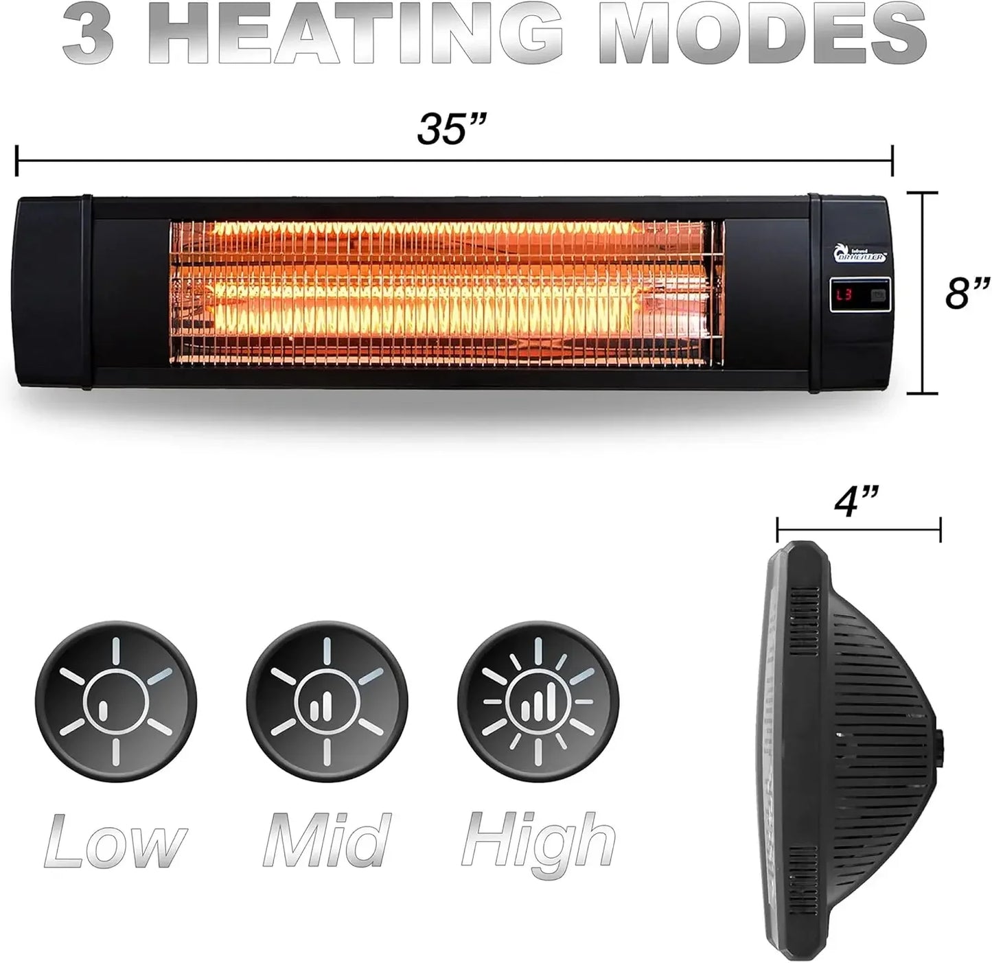 XMSJ Carbon Infrared Outdoor Heater for Restaurant Patio Backyard