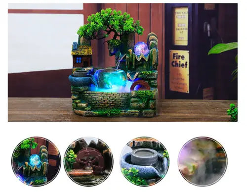Hign-Concerned Desktop Fountain Waterfall Fish Bowl Ornament