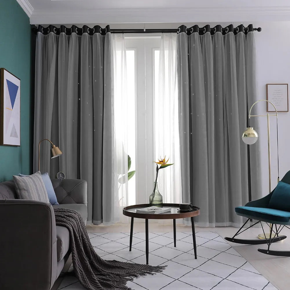Guangdong Craft Weaving Hollow Out Star Curtain Sky Drape