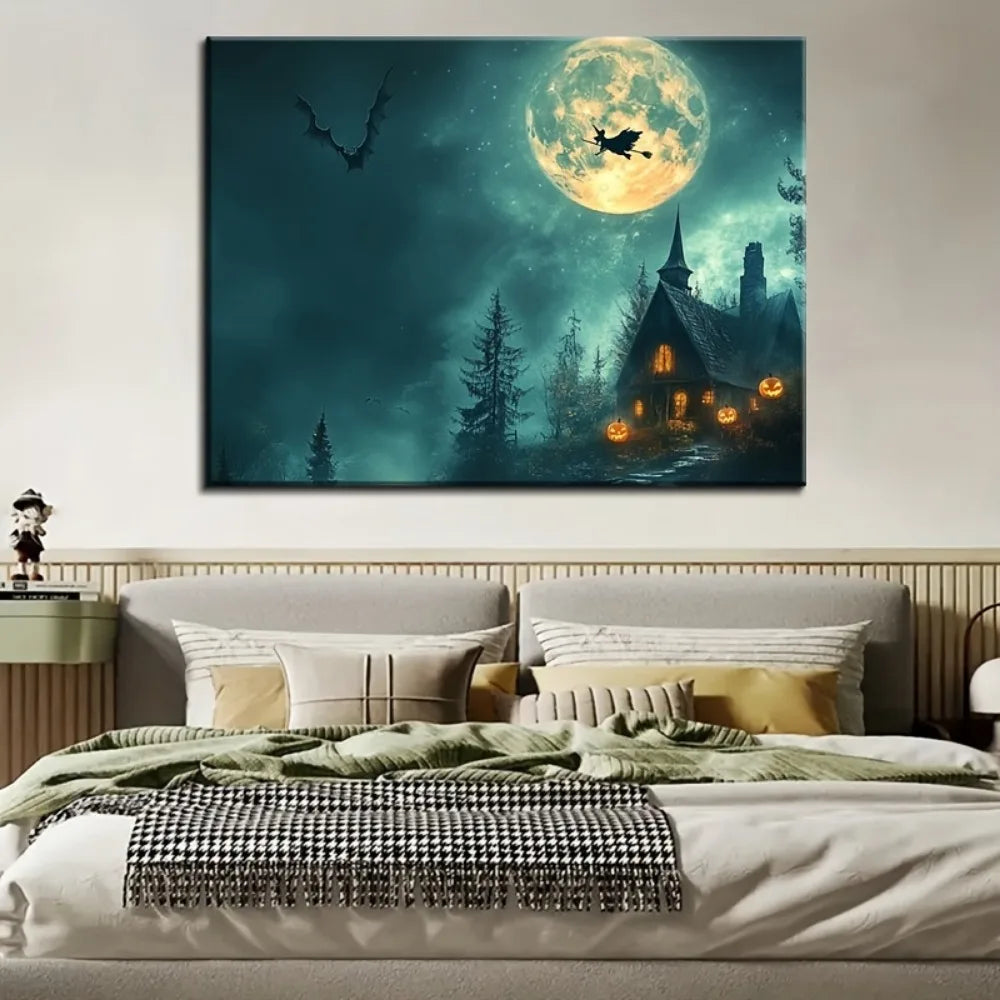 Hign-concerned Wood Picture Frame Witches On Broomsticks