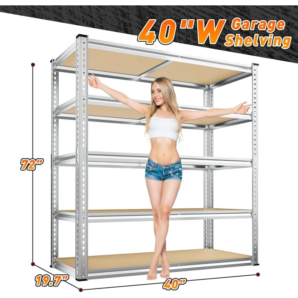 Garage Shelving Unit 5 Tier Steel Storage Rack 2500 Lbs