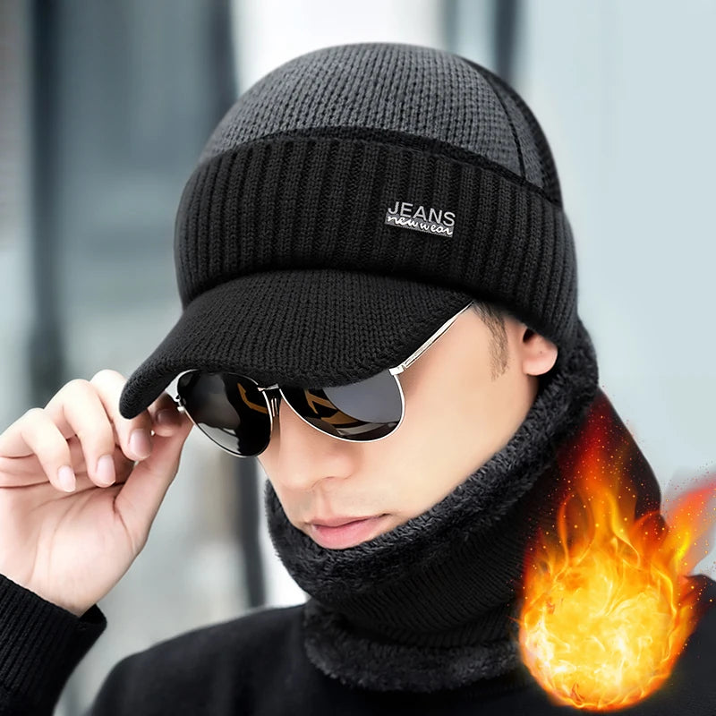 NONECN Acrylic Woolen Beanie For Winter Warmth And Outdoor Protection